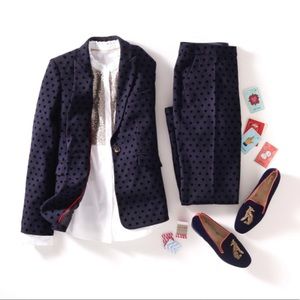 Boden Navy Polka Dot Blazer